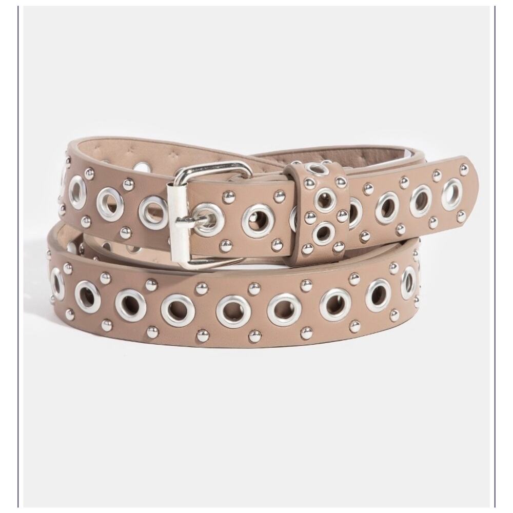 Studs and Grommet Vegan Leather Belt - 40"